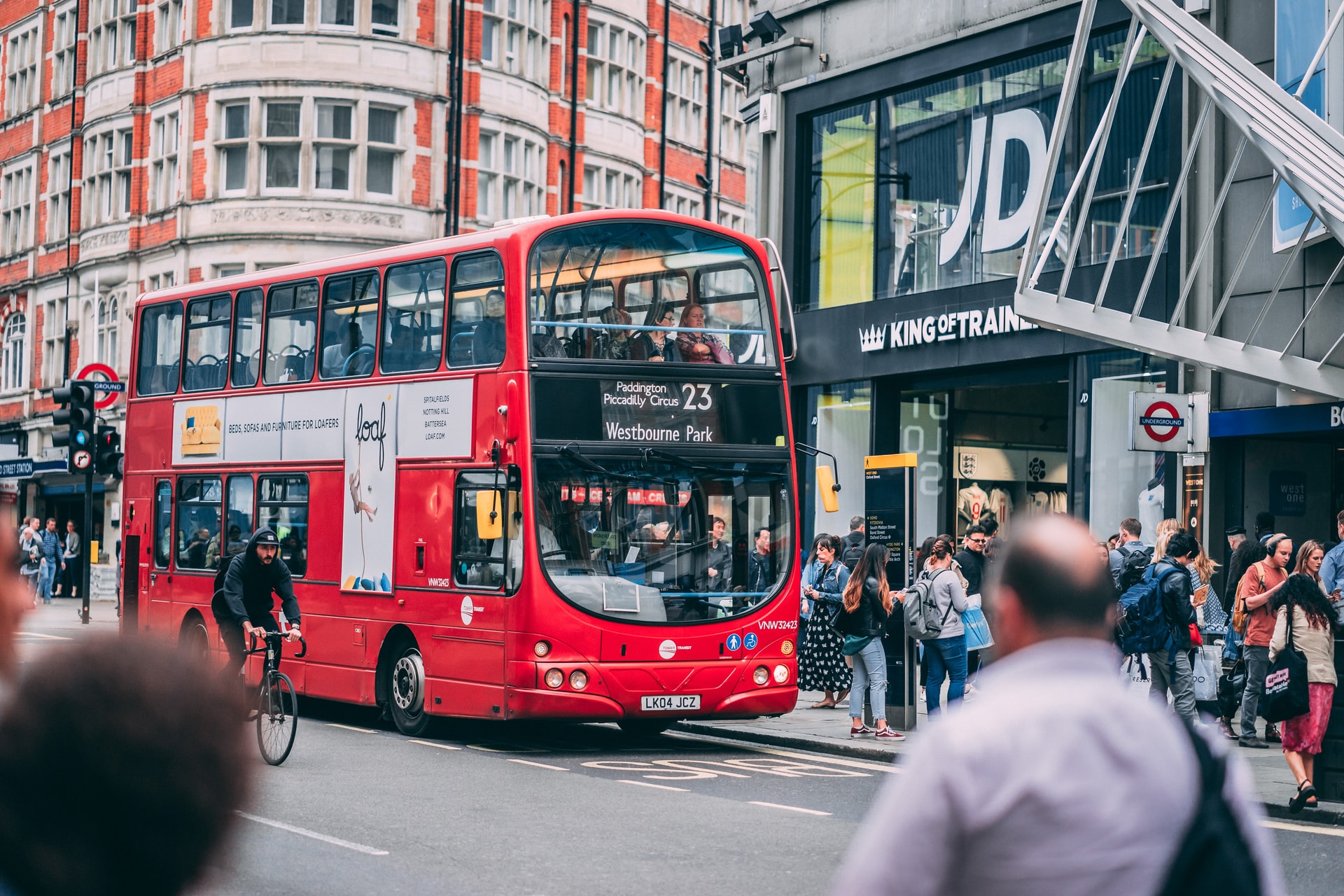 UK bus shoppers town