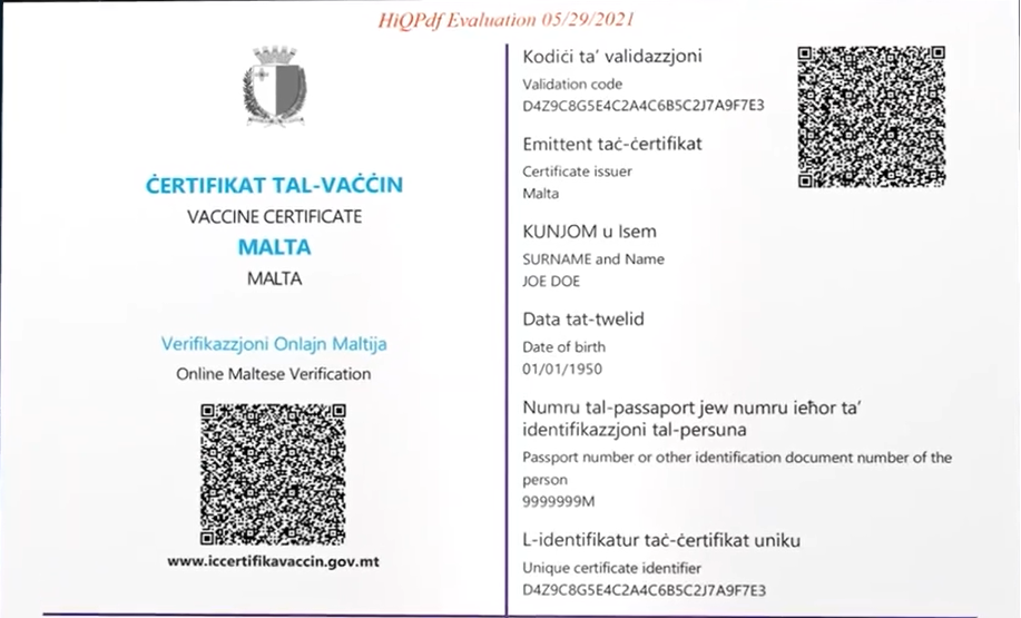 vaccine cert