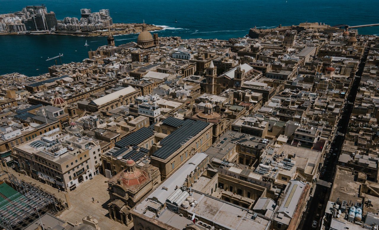 Malta valletta birds eye